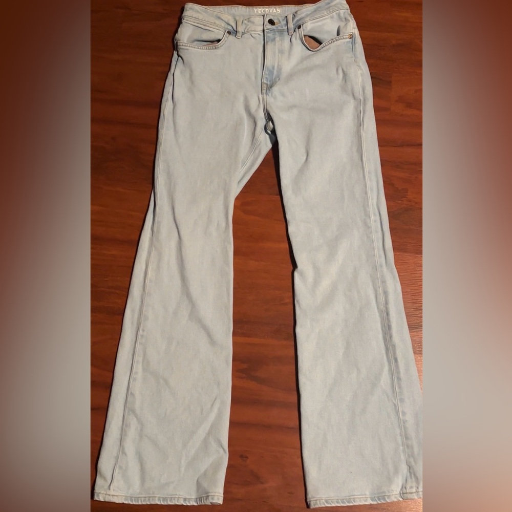 Tecovas Light Blue Wide-Leg Flare Jeans